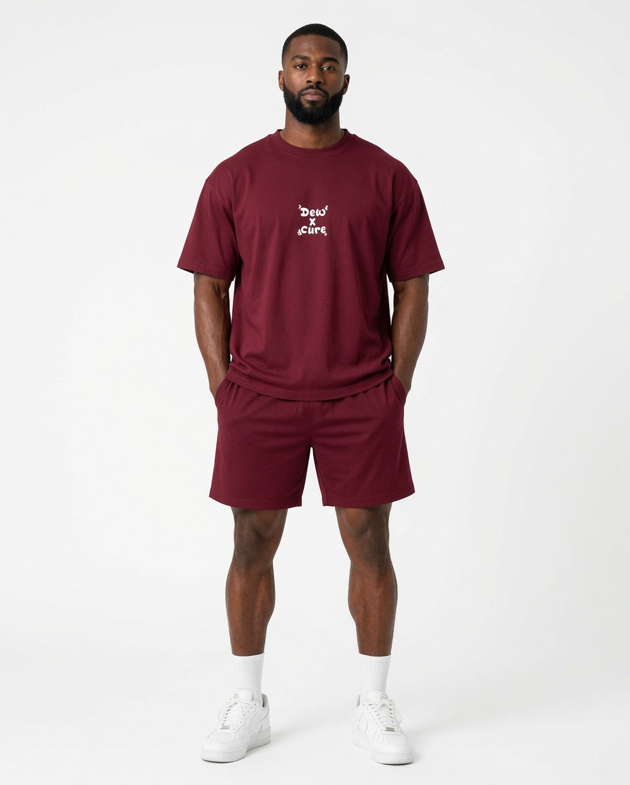 T-shirt Oversized Rouge  Dew × Cure